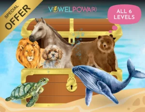 Vowel Powa(r) Treasure Chest of 6 Games to help dyslexic learners to read