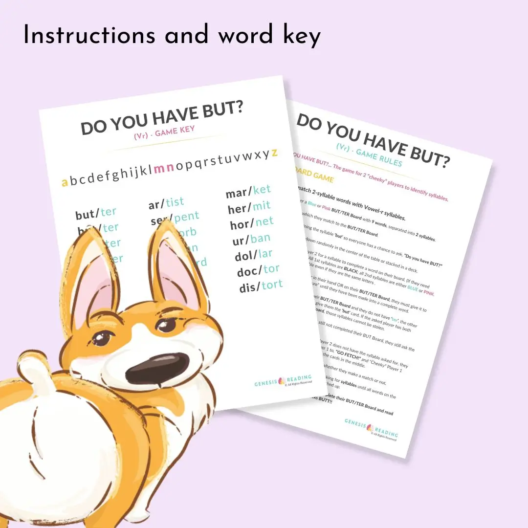 Do You Have But by Genesis Reading - Vowel game similar to bingo by Genesis Reading