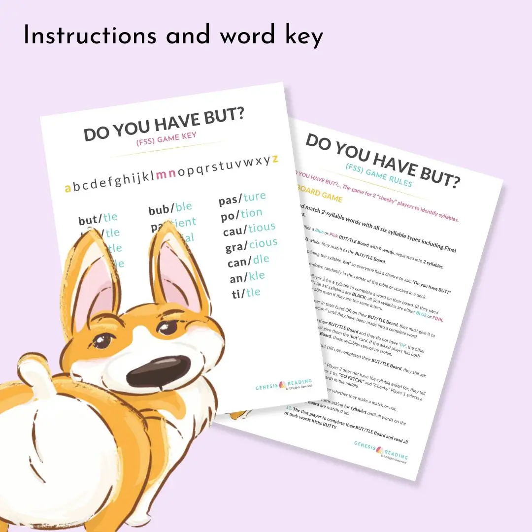 Do You Have But by Genesis Reading - Vowel game similar to bingo by Genesis Reading