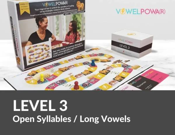 Vowel Powa(r) Level 3 Open Syllables and Long Vowel - Educational Board Game by Genesis Reading