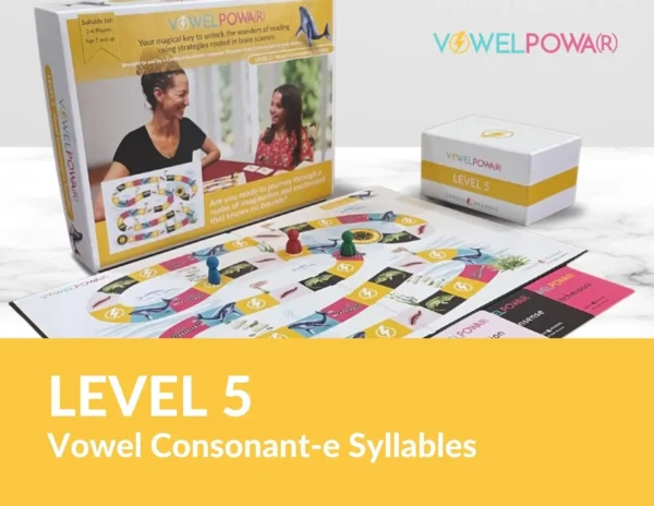 Vowel Powa(r) Level 5 Vowel Consonant-e Syllables - Educational Board Game by Genesis Reading