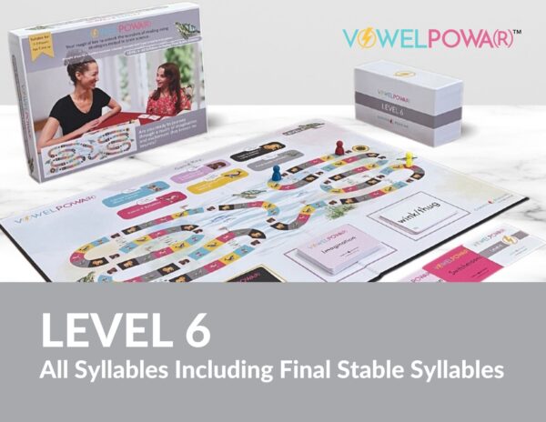 Vowel Powa(r) Level 6 All Syllables Including Final Stable Syllables Educational Board Game by Genesis Reading