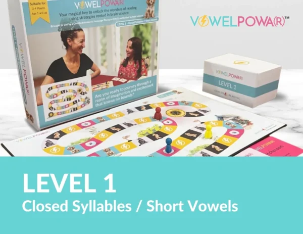 Vowel Powa(r) Level 1 - Closed Syllables and Short Vowels - Educational Board Game by Genesis Reading