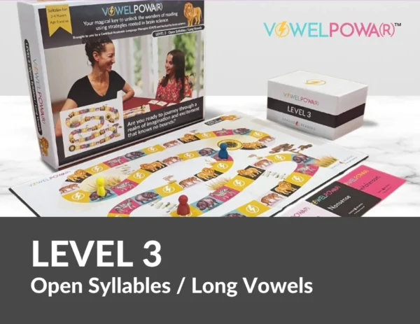 VOWEL POWA(R)™ Level 3 Open Syllables and Long Vowel - Educational Board Game by Genesis Reading