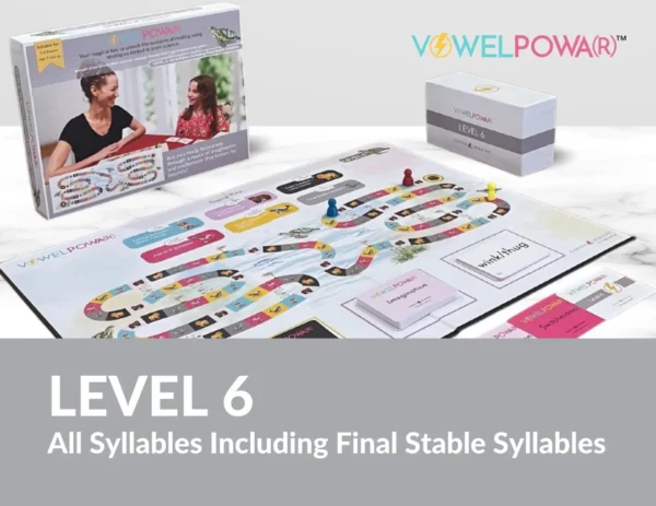 VOWEL POWA(R)™ Level 6 All Syllables Including Final Stable Syllables Educational Board Game by Genesis Reading